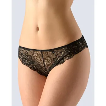 Dámské oblečení GINA dámské tanga boková, úzký bok, šité, bokové, s krajkou, jednobarevné La Femme 2 15007P Barva: černá, Velikost: 42/44