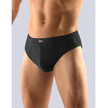 Pánské spodní prádlo GINA pánské slipy klasické, širší bok, šité, jednobarevné 71055P Barva: černá, Velikost: 54/56