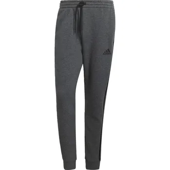 ADIDAS Kalhoty Essentials Fleece Tapered Cuff 3-Stripes S ČERNÁ|ŠEDÁ