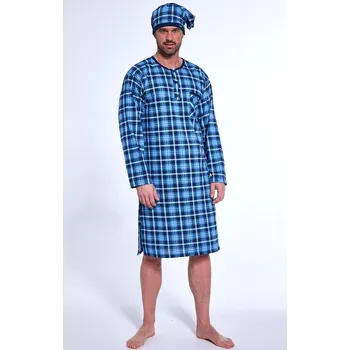 Pánské pyžamo Cornette noční košile pánská 110/31 - modrá, XL (Pánská noční košile s dlouhým rukávem Cornette 110)