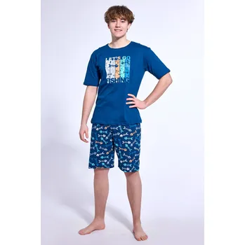 Chlapecké pyžamo Cornette pyžamo chlapecké 551/50 Fish - modrá, 170 (Chlapecké pyžamo krátké Cornette)