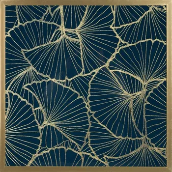 Obraz Obraz MUSA3 se zlatým lesklým potiskem ve zlatém rámu 53 x 53 cm