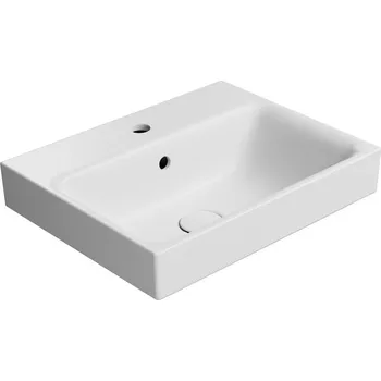 Umyvadlo GSI NUBES keramické umyvadlo 50x40cm, broušená spodní hrana, bílá mat