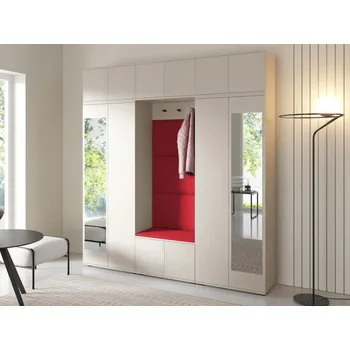 Předsíňová stěna Předsíňová stěna Bianco 2 - P/2 Barva čalounění: Tmavě červená - Trinity 24