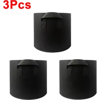 Mulčovací textilie Pěstební květináč z netkané textilie - 3 ks (7 velikostí) Barva: Černá, Velikost: 25x22 cm