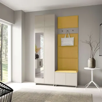 Předsíňová stěna Předsíňová stěna Bianco 4 - P/6 Barva čalounění: Žlutá - Trinity 18