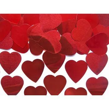 Konfety na stůl, srdíčka, červená, 10g