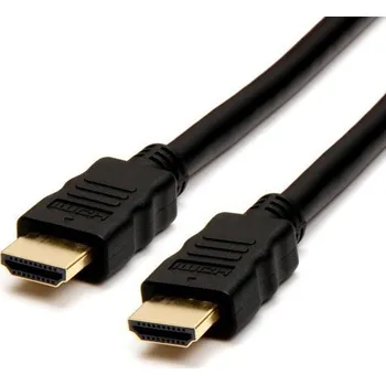 Video kabel HDMI - HDMI kabel 1 m, zlacený, černý