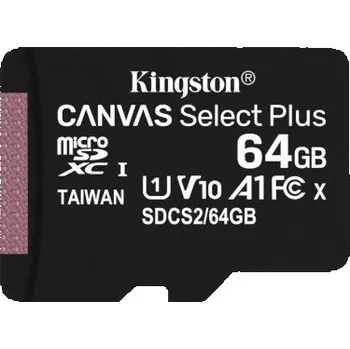 Paměťová karta Kingston 64GB micSDXC Canvas Select Plus 100R A1 C10 karta bez ADP