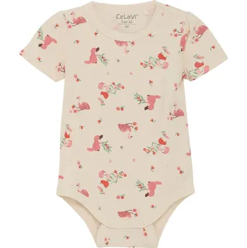 Kojenecký body Dětské body s krátkým rukávem z bambusu a bavlny se vzorem Powder Pink CeLaVi Velikost: 86/92