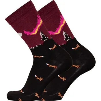 Dámské ponožky Merino ponožky polární záře 35-38 vínové