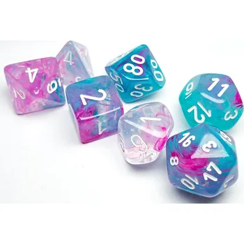 Příslušenství k deskovým hrám Chessex Sada 7 kostek Chessex - Nebula- Wisteria/white - 27545