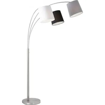 Stojací lampa LEUCHTEN DIREKT is JUST LIGHT Stojací svítidlo v barvě oceli s tříbarevným látkovým stínítkem v moderním designu