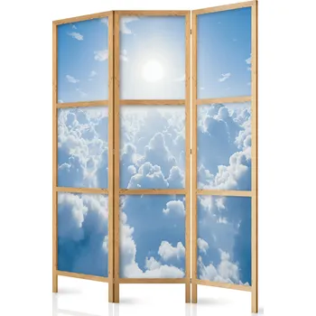 Paraván Japonský paraván - Nebeský klid: Teplé paprsky slunce Velikost: 135x172 cm
