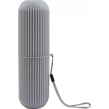 Dentální hygiena Cestovní pouzdro na zubní kartáček a pastu C60S (Šedé přenosné pouzdro na zubní kartáček a pastu do koupelny)