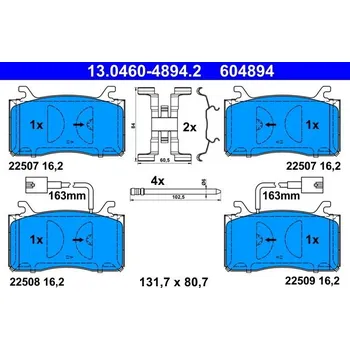 Brzdová destička Sada brzdových destiček, kotoučová brzda ATE 13.0460-4894.2