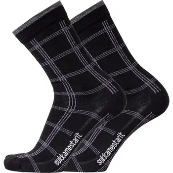 Pánské ponožky Merino ponožky společenské - vzor mřížka 40-42 bílý proužek