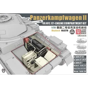 Plastikový model LANMO Model 1/35 Panzerkampfwagen II Sd.Kfz.121 Engine Compartment kit Maybach HL62TR
