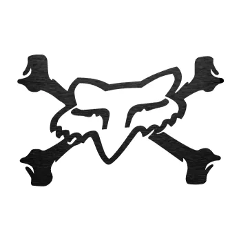 Samolepicí dekorace na vozidlo Fox 004 (63 - škrábaný kov černý) SAMOLEPKA NA AUTO, NÁLEPKA, FÓLIE, POLEP, TUNING, VLASTNÍ TEXT, TISK, AUTOSAMOLEPKY.cz, POLEPY, OBRÁZEK, LOGO, 3D STICKERS