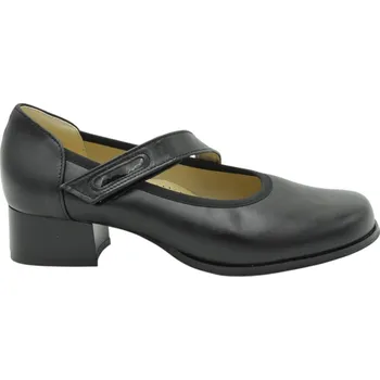 Dámské lodičky Černé bosolodičky s páskem přes nárt De Plus F.169-X-35813 kožené široká špička - 43