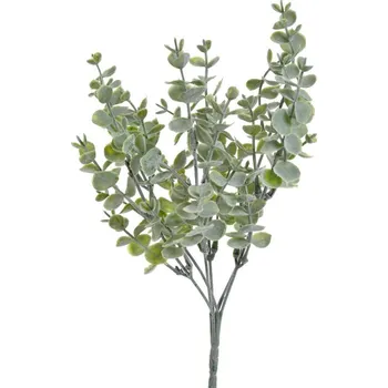 umělá květina Flokovaný eucalyptus trs - zelená