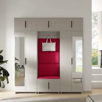 Předsíňová stěna Předsíňová stěna Bianco 2 - U/6 Barva čalounění: Tmavě červená - Trinity 24