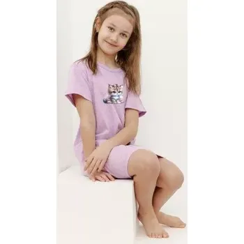 Taro, dětská noční košile 3383-Jenna, krátký rukáv, fialová, vel. 104