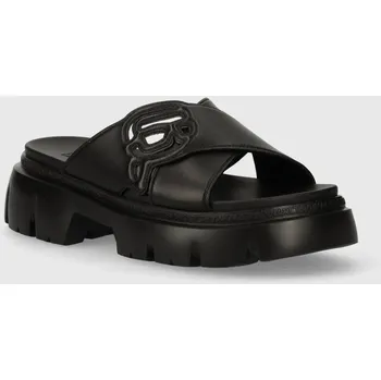 Dámské pantofle Kožené pantofle Karl Lagerfeld SUN TREKKA NFT KL83504.000 černá 99X, EUR 36