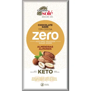 Čokoláda Čokoláda hořká s mandlemi a stévií bez cukru 100 g SOLÉ