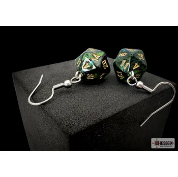 Příslušenství k deskovým hrám Chessex Náušnice Chessex tmavě zelená D20 - 54204