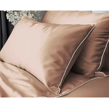 Povlečení Detexpol Povlečení jednobarevní Pure Collection 100% mako satén Broskev 140x200, 70x80 cm