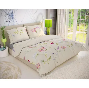 Povlečení Francouzské bavlněné povlečení DELUX 240x200, 70x90cm BOTANICA smetanová - 1+2, 240x200, 70x90cm 4609_7124001491Z