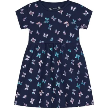 Dívčí šaty DÍVČÍ ŠATY tm.modré Wolf S2514