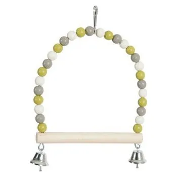 Hračka pro ptáka Houpačka pro ptáky dřevěná s korálky 22cm Zolux