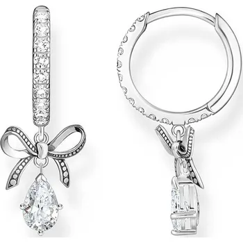 Náušnice Thomas Sabo CR749-643-14 Silver Creolen With bown Pendant