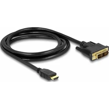 Audio kabel Delock DVI / HDMI kabel DVI-D 18 + 1 pól Zástrčka, Zástrčka HDMI-A 1.5 m černá 85583 třížilový stíněný, pozlacené kontak