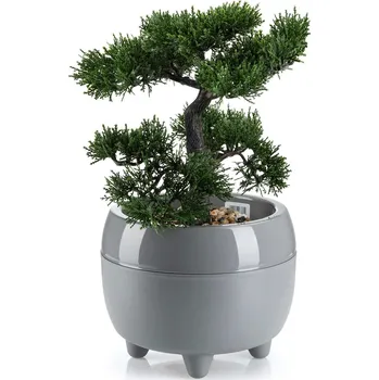 PLASTOVÝ KVĚTINÁČ BOTANICE 30X24 CM ŠEDÁ