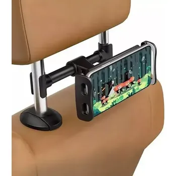 Držák do auta Držák telefonu a tabletu do auta RO1733 (Polohovatelný držák tabletu nebo telefonu do auta na opěrku hlavy 5-12")