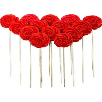 Jedlá dekorace na dort Cukrová lízátka červená 12ks - I LOVE CAKES I LOVE CAKES