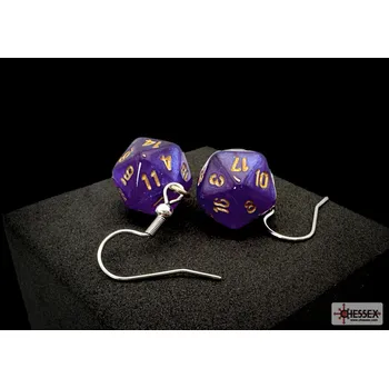 Příslušenství k deskovým hrám Chessex Náušnice Chessex fialová D20 - 54212