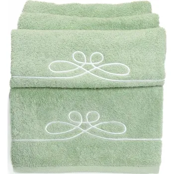 Ručník Froté ručník DARA, zelený s výšivkou, 50x100cm
