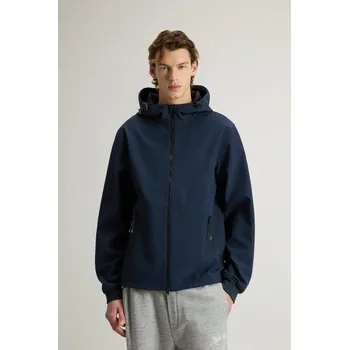 Pánská mikina MIKINA WOOLRICH SOFT SHELL FULL-ZIP HOODIE MELTON BLUE