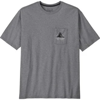 Pánské tričko Pánské triko Patagonia M's Chouinard Crest Pocket Responsibili-Tee Velikost: M / Barva: šedá