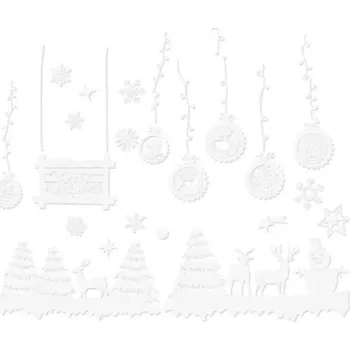 Vánoční ozdoba Samolepky Merry Christmas RO22253 34 cm bílá