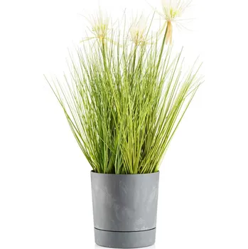 Květináč PLASTOVÝ KVĚTINÁČ AZALEA 17,5X18,5 CM IMITACE BETONU ŠEDÁ