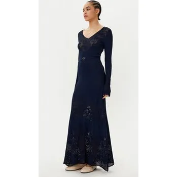 Dámské šaty TWINSET Úpletové šaty 251TP3240 Tmavomodrá Slim Fit XL