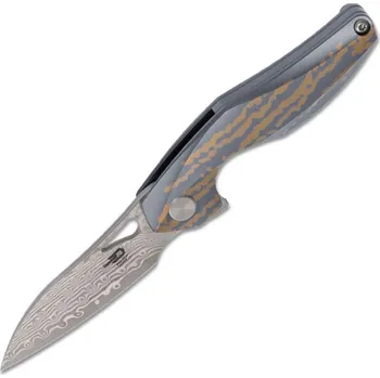 kapesní nůž Bestech THE RETICULAN Damascus, /, Titan, Modrá a Barevná BT1810L