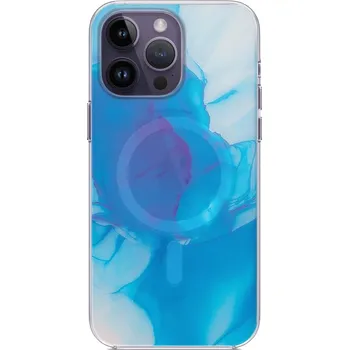 Pouzdro na mobilní telefon MagSafe barevný kryt vodové barvy pro iPhone 15 Plus Barva: Modrá
