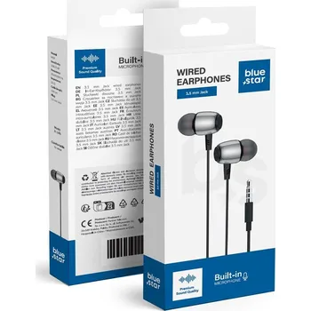 Sluchátka Sluchátka Blue Star Wire Earphones Jack 3,5 mm s mikrofonem M09 1,2 M Black