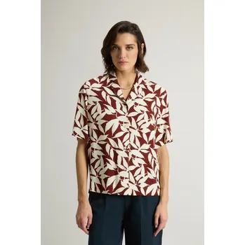 Dámská košile KOŠILE WOOLRICH PRINTED FLUID SHIRT RED LEAF